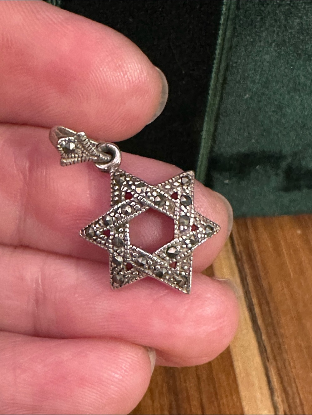 Sterling Silver and Marcasite Star of David Pendant